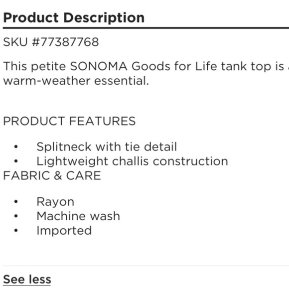 SONOMA Goods for Life Challis Tank Petite large - Picture 7 of 15